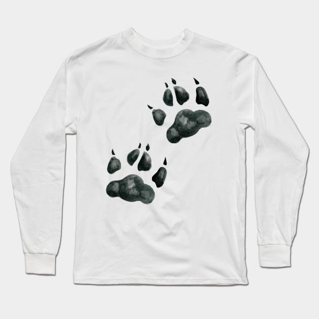 two black paws Long Sleeve T-Shirt by lisenok